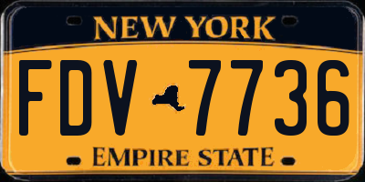NY license plate FDV7736