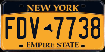 NY license plate FDV7738