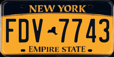 NY license plate FDV7743