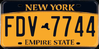 NY license plate FDV7744