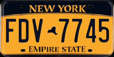 NY license plate FDV7745