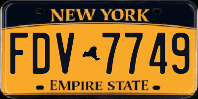 NY license plate FDV7749
