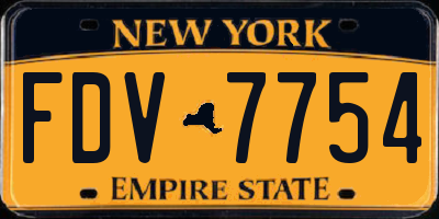 NY license plate FDV7754