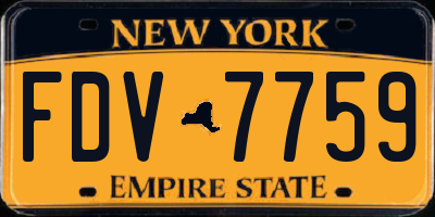 NY license plate FDV7759