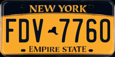 NY license plate FDV7760