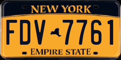 NY license plate FDV7761