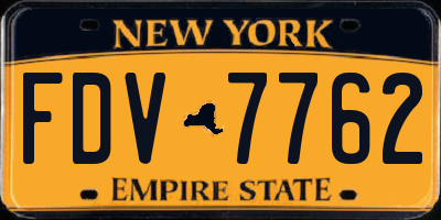 NY license plate FDV7762