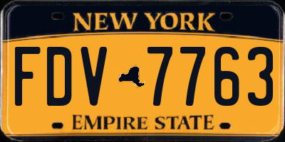 NY license plate FDV7763