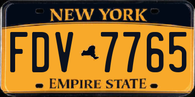 NY license plate FDV7765