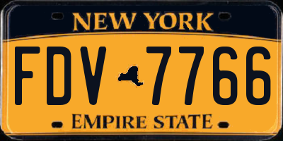 NY license plate FDV7766