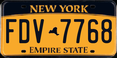 NY license plate FDV7768
