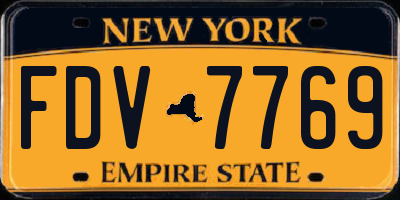NY license plate FDV7769