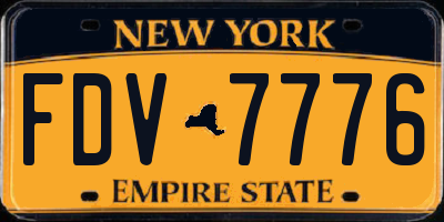 NY license plate FDV7776
