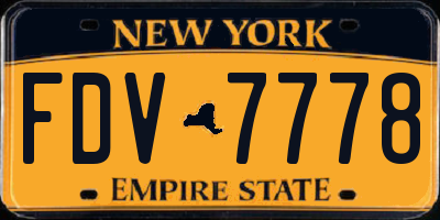 NY license plate FDV7778