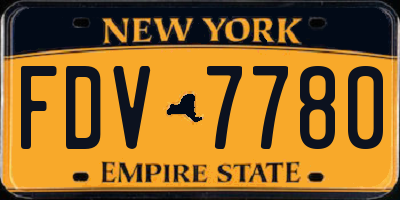 NY license plate FDV7780