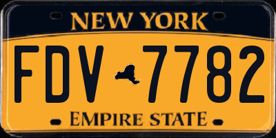 NY license plate FDV7782