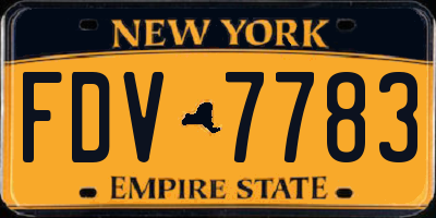 NY license plate FDV7783