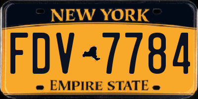 NY license plate FDV7784