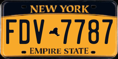 NY license plate FDV7787