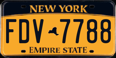 NY license plate FDV7788