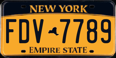 NY license plate FDV7789