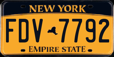NY license plate FDV7792
