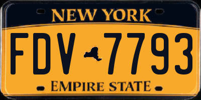 NY license plate FDV7793