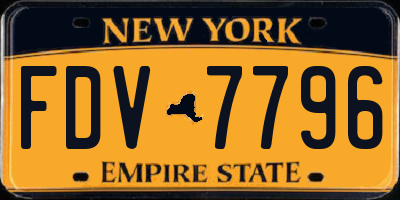 NY license plate FDV7796