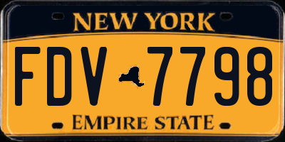 NY license plate FDV7798