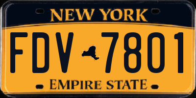 NY license plate FDV7801