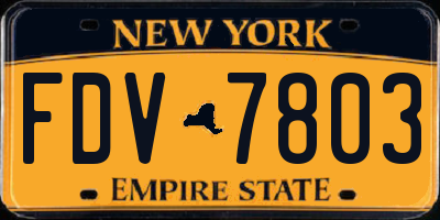 NY license plate FDV7803