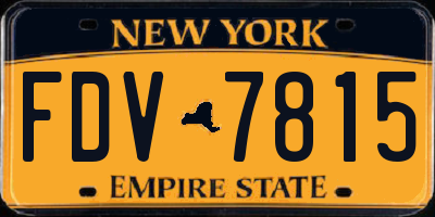 NY license plate FDV7815