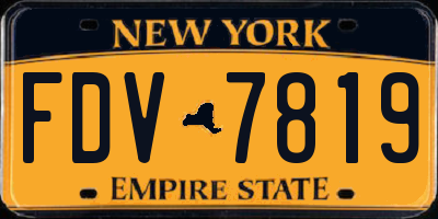 NY license plate FDV7819