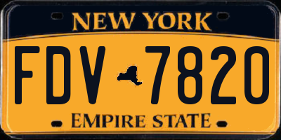 NY license plate FDV7820
