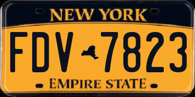 NY license plate FDV7823