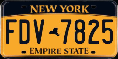 NY license plate FDV7825