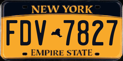 NY license plate FDV7827
