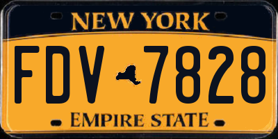 NY license plate FDV7828