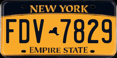 NY license plate FDV7829