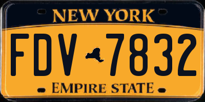 NY license plate FDV7832