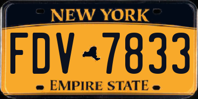 NY license plate FDV7833