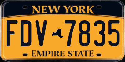 NY license plate FDV7835