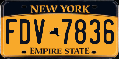 NY license plate FDV7836