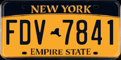 NY license plate FDV7841