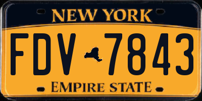 NY license plate FDV7843