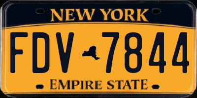 NY license plate FDV7844