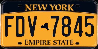 NY license plate FDV7845