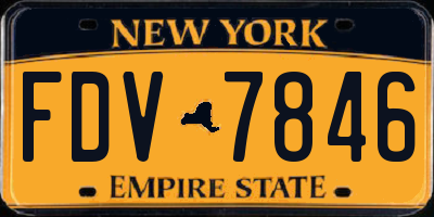 NY license plate FDV7846