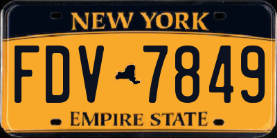 NY license plate FDV7849