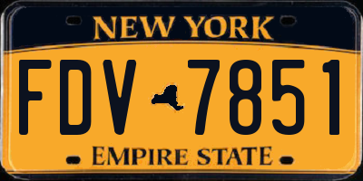 NY license plate FDV7851